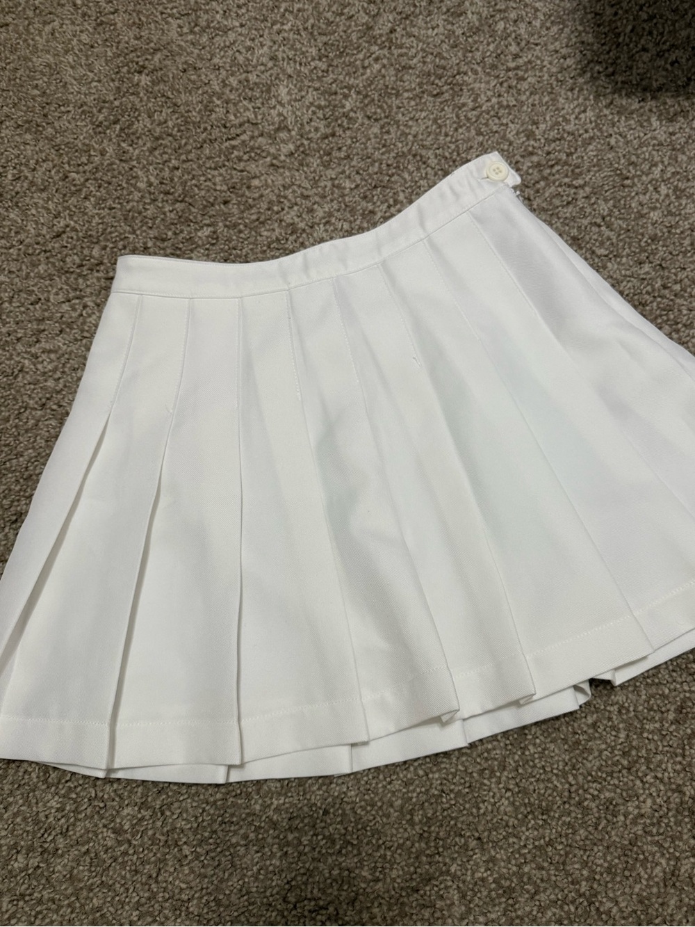 Forever 21 White Pleated Circle Skirt